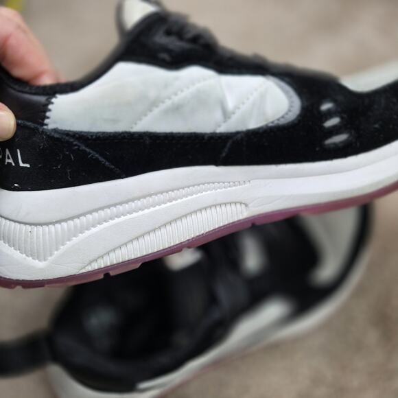 Municipal Women's Black White Magenta Suede Athletic Sneakers Size 8/8.5 - Picture 9 of 10